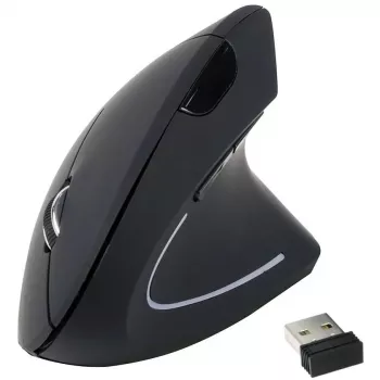 Equip 245110 Vertikale ergonomische Funkmaus - Rechtshänder - 2,4 GHz - USB-Empfänger - Schwarz