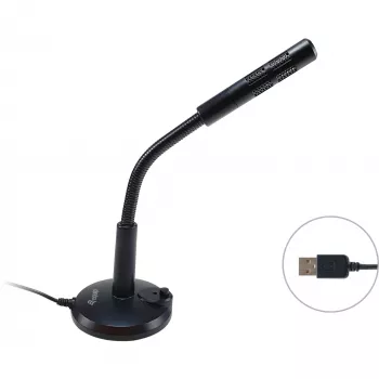 Equip Desktop-Mikrofon mit verstellbarem Winkel, USB-Anschluss, Schwarz