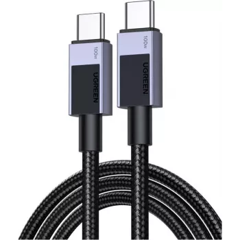 UGREEN L513 USB-C auf USB-C Kabel 240W PD3.1 480Mbps Nylon geflochten Aluminiumgehäuse Kabelbinder 3m Grau (45065)