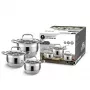 EXTRALINK HOME Edelstahl-Topfset 3-teilig 2,1L, 2,9L, 3,9L SF-1137