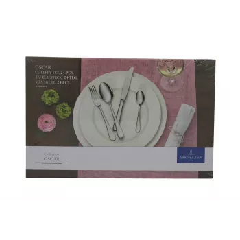 Villeroy & Boch Oscar 24-teiliges Besteckset, 18/10 Edelstahl, poliert