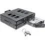 Delock 5,25 inch Montagerahmen für 4 x 2,5 inch SATA- oder SAS-HDD/SSD mit Schloss