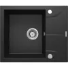 DEANTE 1-Bowl Granite Sink with Drainer Graphite Metallic Andante