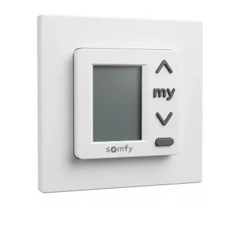 SOMFY Chronis Uno 50 Digital-Zeitschaltuhr für Rollläden und Jalousien, 50x50mm, Reinweiß (RAL 9010), 230V