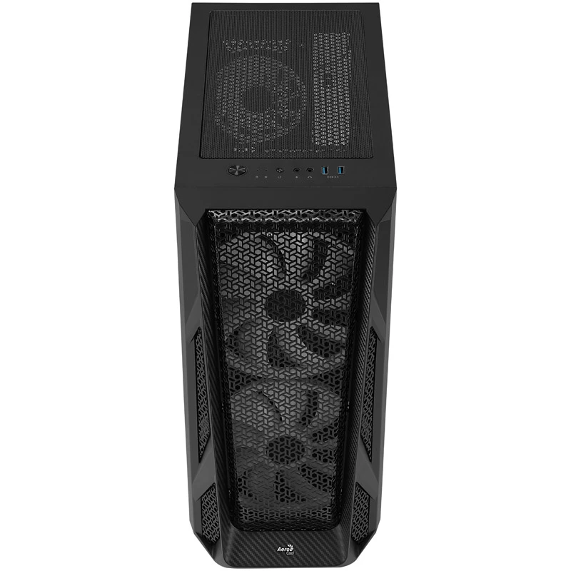 Aerocool AirHawk Duo Midi-Tower, Tempered Glass - Black