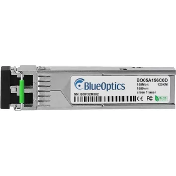 BlueOptics M-FAST SFP-LH/LC Kompatibler SFP-Transceiver für Singlemode 155 Mbit/s Datenübertragung in Glasfasernetzen, unterstützt Fast Ethernet, Fibre Channel oder SONET/SDH-Anwendungen in Switches, Routern, Speichersystemen und Ähnlichem