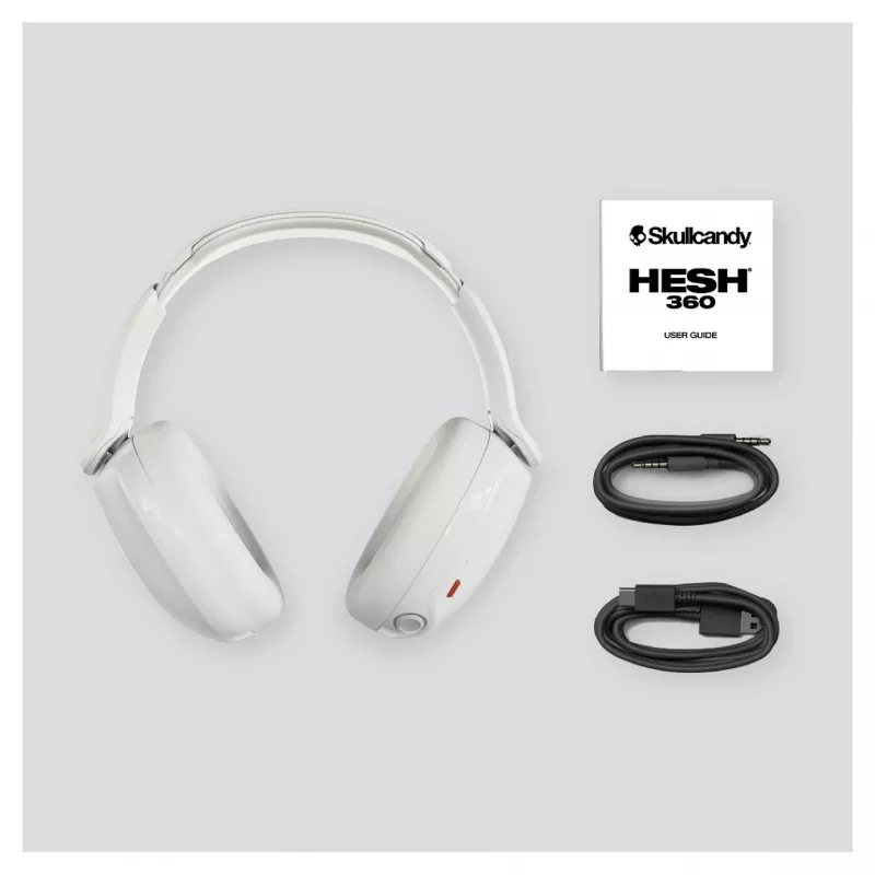 Skullcandy Hesh 360 Kabellose Over-Ear-Kopfhörer, Bluetooth 5.0, Aktive Geräuschunterdrückung, Weiß