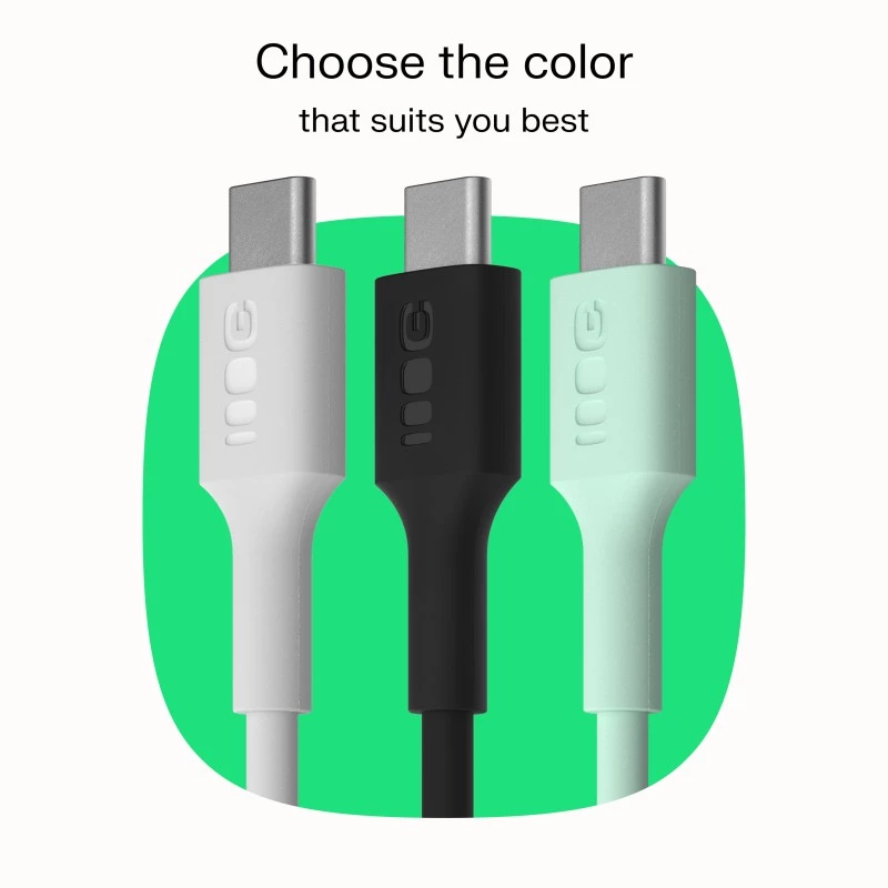 GREEN CELL USB-C auf USB-C PowerFlex 100W Silikonkabel 1,2m Schwarz