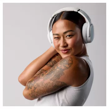 Skullcandy Crusher Evo Kabellose Over-Ear-Kopfhörer mit Sensory Bass, Bluetooth 5.0, 40-Stunden-Akku, Weiß