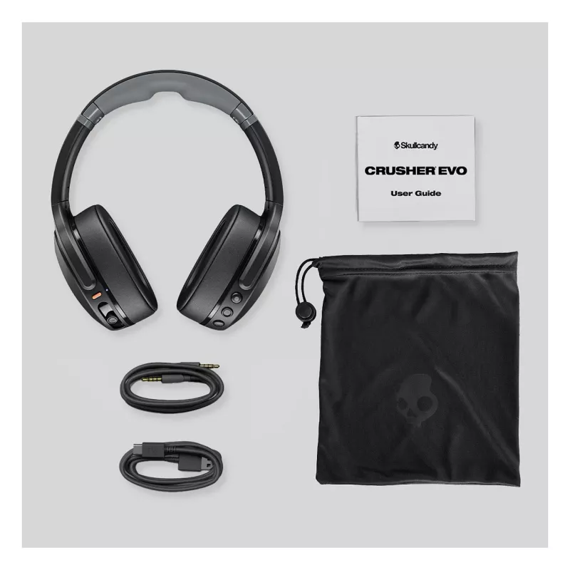 Skullcandy Crusher Evo Kabellose Over-Ear-Kopfhörer mit Sensory Bass, Bluetooth 5.0, 40-Stunden-Akku, Weiß