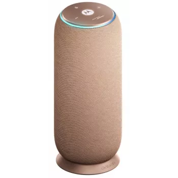 MOTOROLA Sound Flow Lautsprecher XT2549-1 30W Ausgangsleistung Sound by Bose Wi-Fi BT Airplay2 Google Spotify UWB 6000mAh IP67 Dockladung Warm Taupe