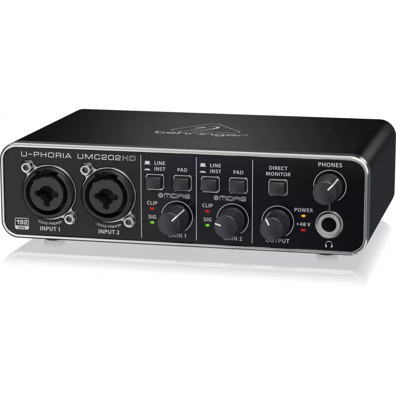 Behringer UMC202HD USB Audio Interface mit MIDAS Preamps