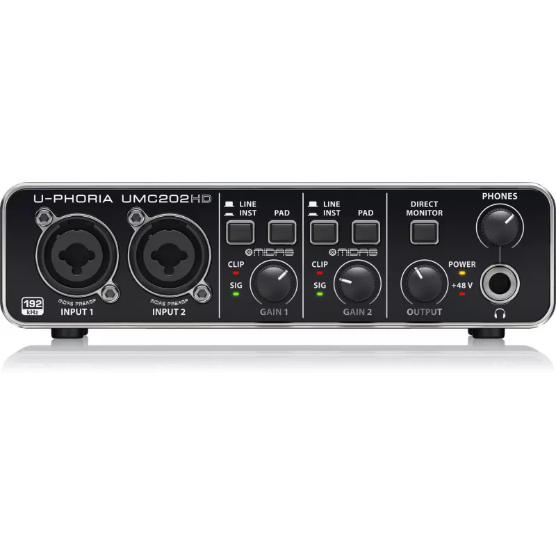 Behringer UMC202HD USB Audio Interface mit MIDAS Preamps
