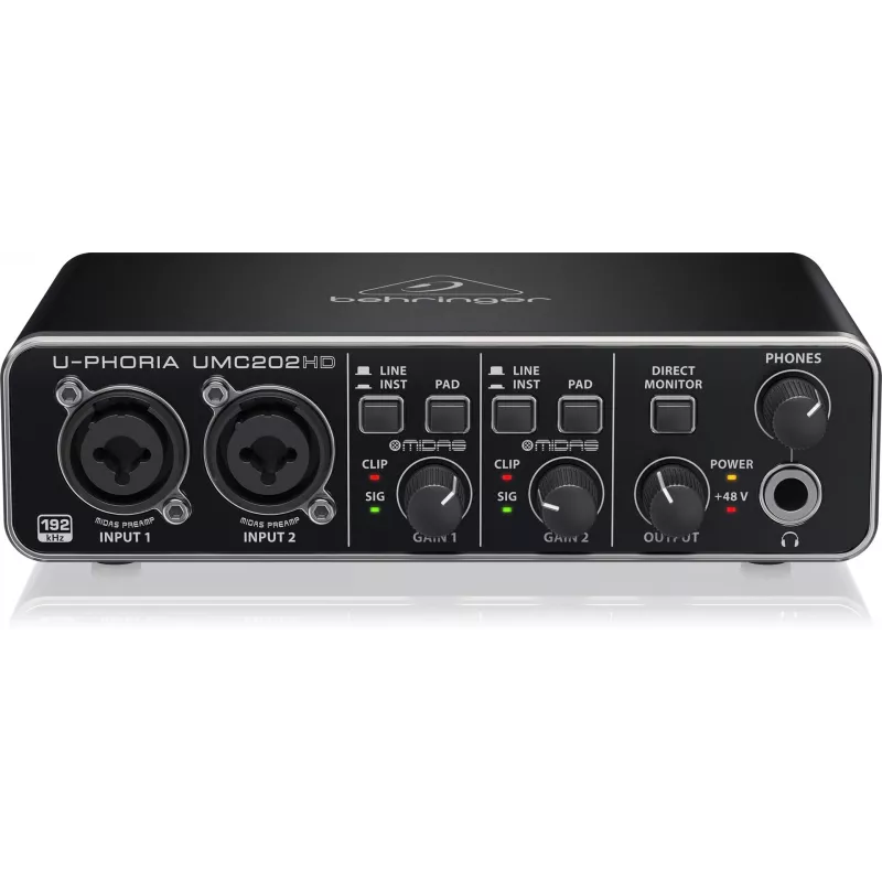 Behringer UMC202HD USB Audio Interface mit MIDAS Preamps