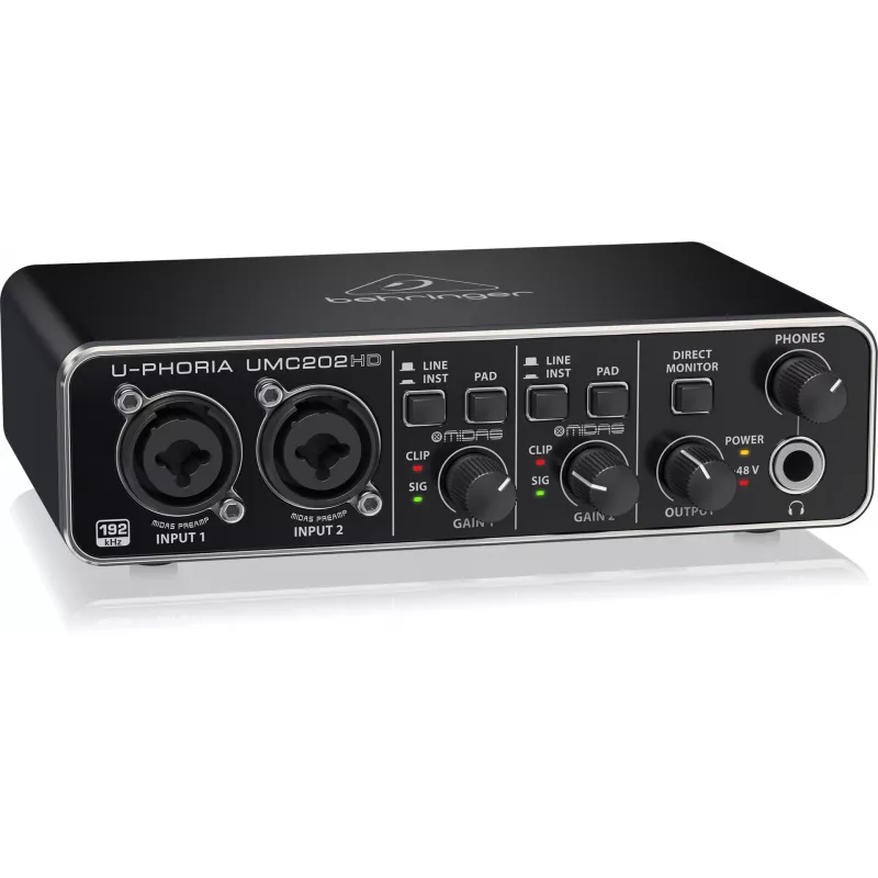 Behringer UMC202HD USB Audio Interface mit MIDAS Preamps
