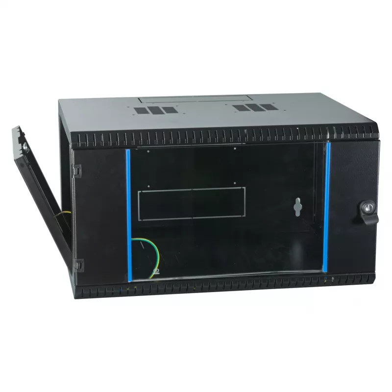 EFB-ELEKTRONIK 19 Zoll Wandgehäuse 6U, fest, 1-teilig, RAL 9005 Tiefschwarz, Tiefe 450 mm (691706VTS.45)