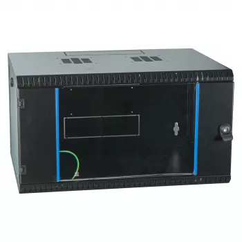 EFB-ELEKTRONIK 19 Zoll Wandgehäuse 6U, fest, 1-teilig, RAL 9005 Tiefschwarz, Tiefe 450 mm (691706VTS.45)