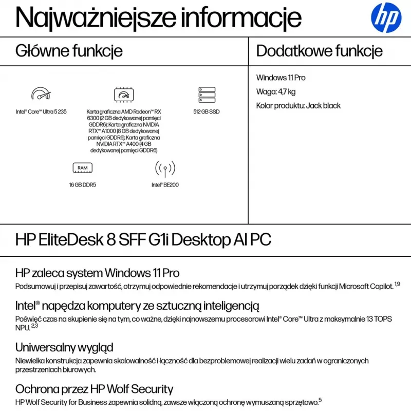 HP EliteDesk 800 G1 SFF Desktop-PC, Intel Core i5-4590, 16GB RAM, 512GB SSD, Windows 11 Pro, 3 Jahre Garantie