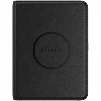 Satechi Vegan-Leder Reisepasshülle mit Find My (Schwarz)