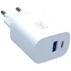 3MK FlowPower 30W USB-A USB-C PD 3.0 QC 4+ Wandladegerät Weiß
