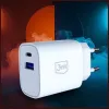 3MK FlowPower 30W USB-A USB-C PD 3.0 QC 4+ Wandladegerät Weiß