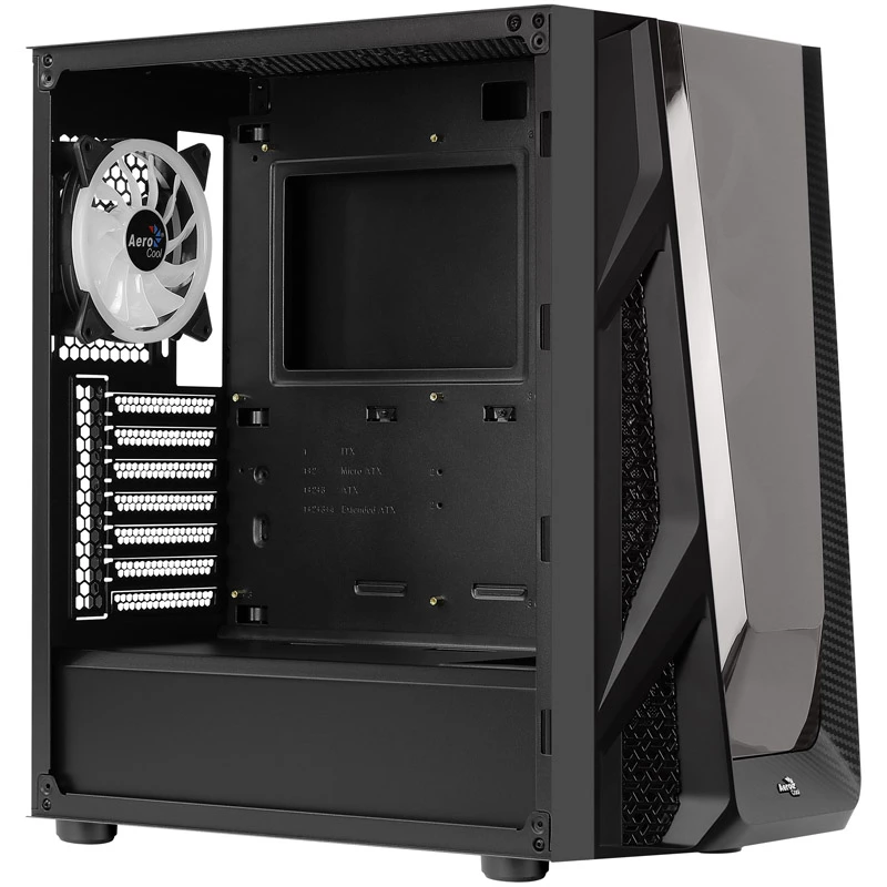 Aerocool NightHawk Duo Midi-Tower, Tempered Glass - Schwarz
