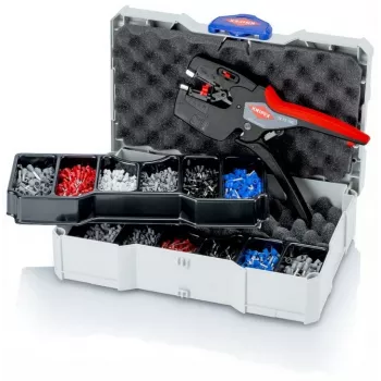KNIPEX 97 90 27 Crimp-Set für Aderendhülsen, 13-teilig, 0,08-10 mm², selbstjustierend