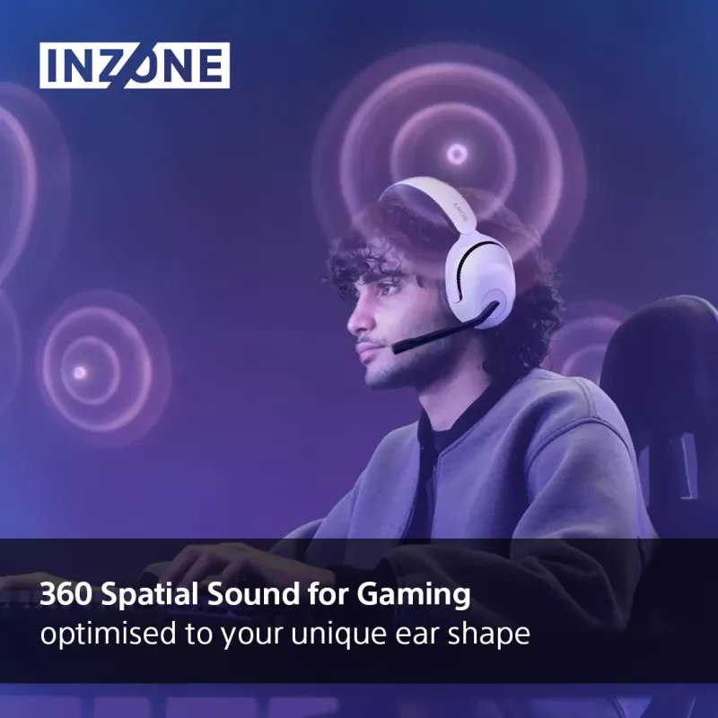 Sony INZONE H5 Wireless Gaming Headset Over-Ear mit Mikrofon Weiß