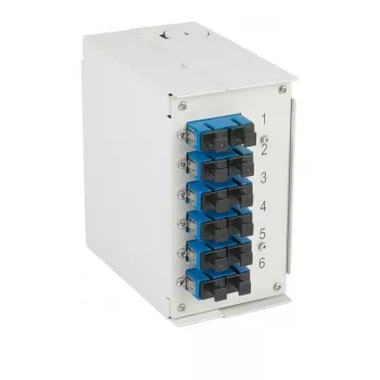 EFB-ELEKTRONIK Hutschienen-Glasfaser-Verteilerbox OS2 G652D 12xSC Pigtail 6x SC-Duplex Adapter (BHS70223.12)