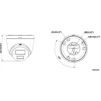 Hikvision DS-2CD1363G2-LIUF/SL 2.8mm 6MP Turret IP Kamera mit IR und Weißlicht