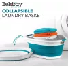 Beldray LA034816TQFEU7 Zusammenklappbarer Wäschekorb, Weiß/Mint