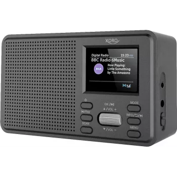 XORO DAB 142 Tragbares DAB+ Radio mit FM, Wecker, 2,4 inch TFT-Display, Schwarz