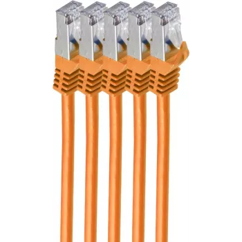 ShiverPeaks BS75511-1.5O-SET5 Cat.7 S/FTP Patchkabel 1,5 m (5er-Pack) RJ-45 Stecker/Stecker vergoldet