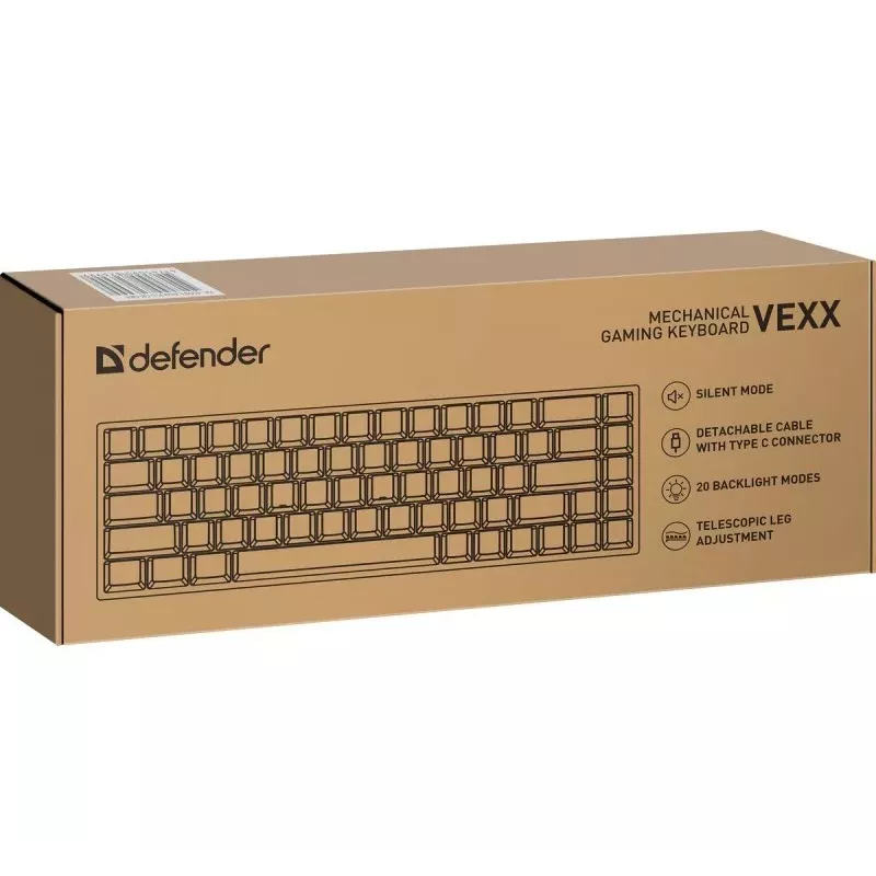 Defender VEXX GK-084 Mechanische Gaming-Tastatur, 75%-Layout, Outemu Red Switches, Weiß