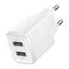 Baseus Kompakt Universal Weiß AC Indoor Ladegerät 10,5W 2 USB-A Anschlüsse