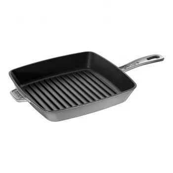 ZWILLING Staub Gusseisen Quadratische Grillpfanne 26 cm Graphitgrau