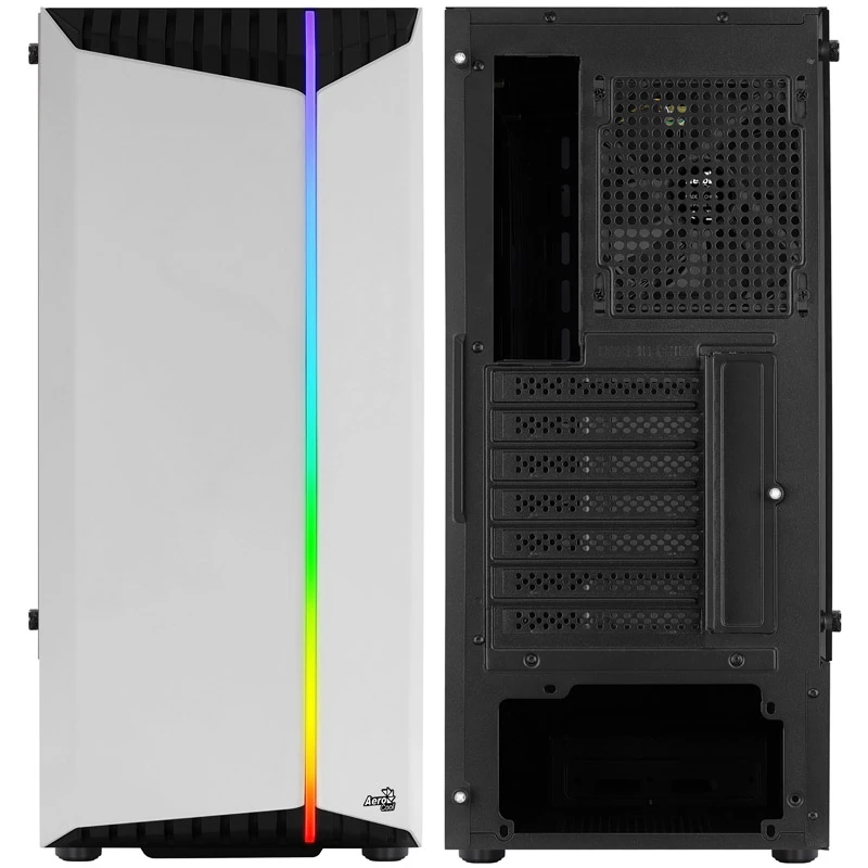 Aerocool Bionic V1 Midi-Tower, RGB, Tempered Glass - Schwarz/Weiß