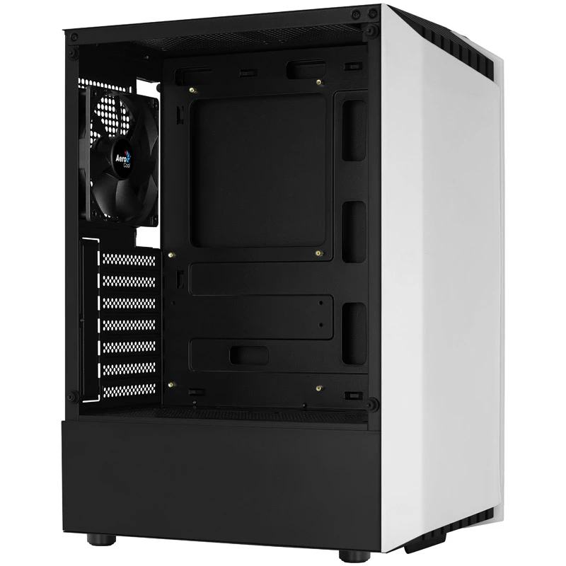 Aerocool Bionic V1 Midi-Tower, RGB, Tempered Glass - Schwarz/Weiß