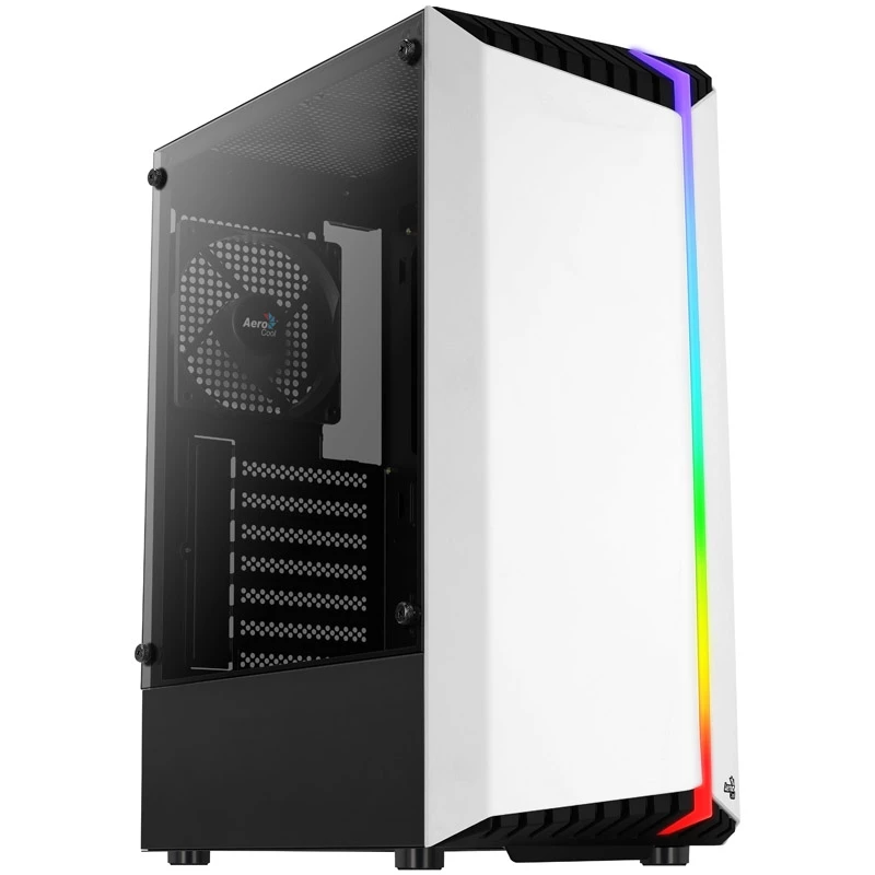 Aerocool Bionic V1 Midi-Tower, RGB, Tempered Glass - Schwarz/Weiß