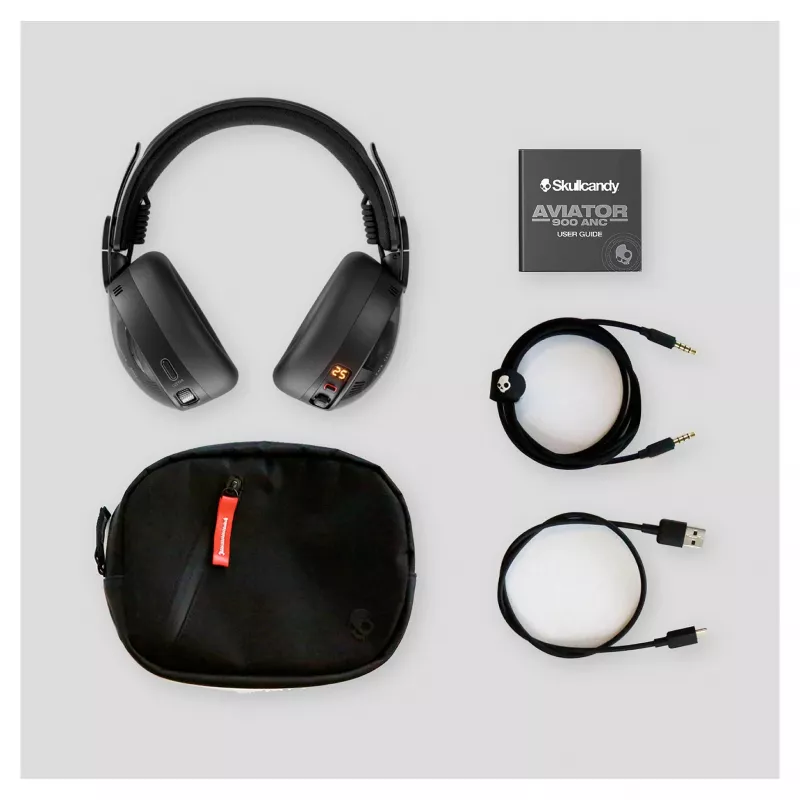 Skullcandy Aviator 900 ANC TWS Kabellose Over-Ear-Kopfhörer mit aktiver Geräuschunterdrückung, Schwarz