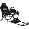 LORGAR FLEX RAF1 Sim Racing Cockpit Advanced, klappbar, 150x72x113 cm Spielposition, 38x72x126 cm zusammengeklappt, Schwarz