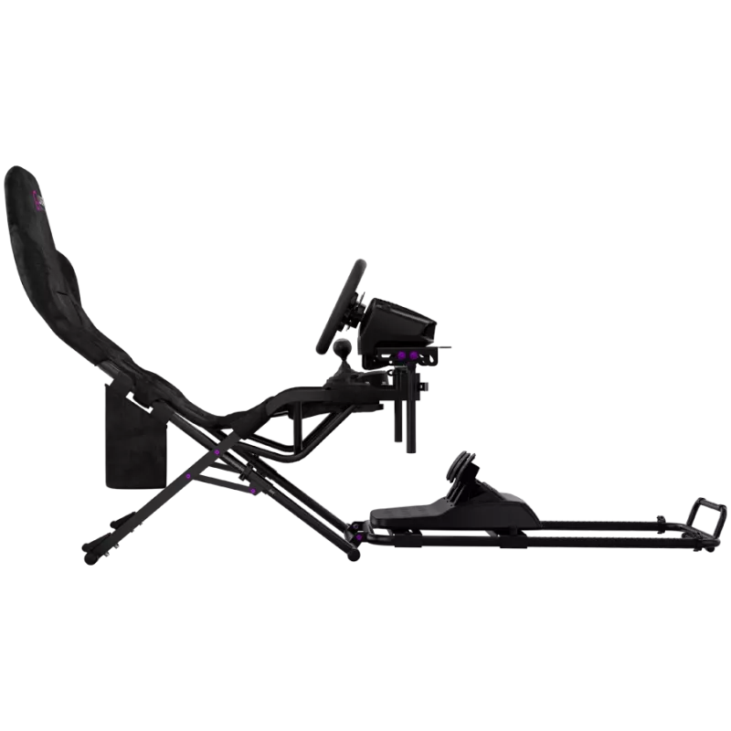 LORGAR FLEX RAF1 Sim Racing Cockpit Advanced, klappbar, 150x72x113 cm Spielposition, 38x72x126 cm zusammengeklappt, Schwarz