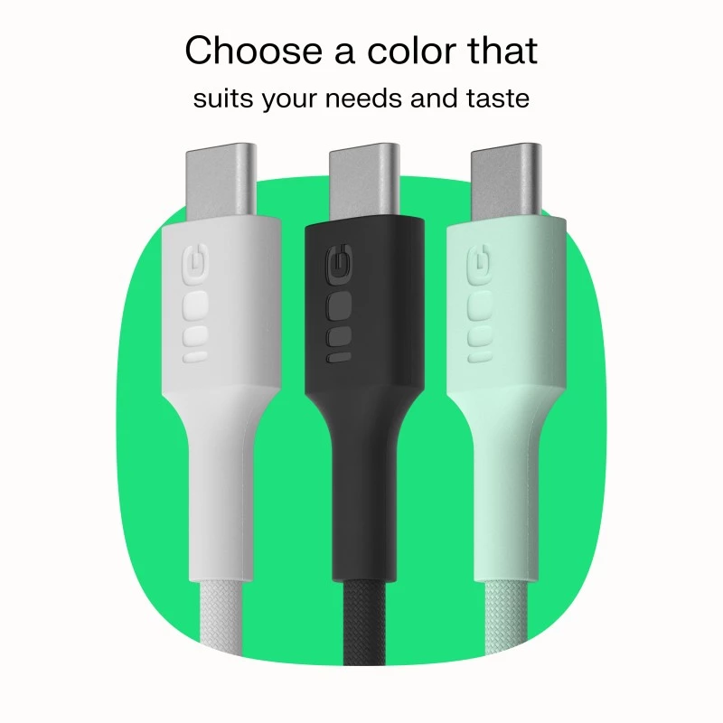 GREEN CELL USB-C auf USB-C PowerStream 100W geflochtenes Kabel 1,2m Schwarz