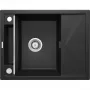 DEANTE 1-Bowl Magnetic Granite Sink with Drainer Graphite Metallic