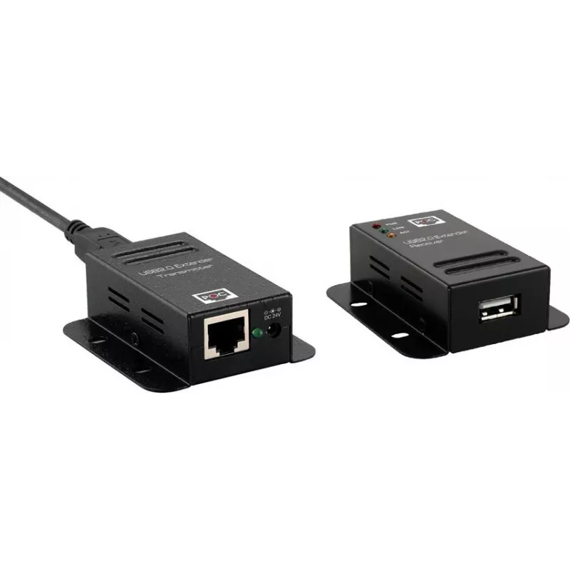 ROLINE USB 2.0 Extender bis zu 50 m, Schwarz
