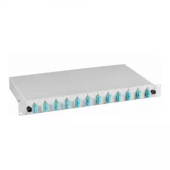 EFB-Elektronik Spleißbox SC OM3 50/125µm ausziehbar 48 Pigtails vorterminiert / 24 Duplex-Kupplungen 1U 19 inch Rackmontage