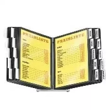 Durable Sherpa Tisch-Displaysystem mit 20 A4-Tafeln, schwarzer Sockel
