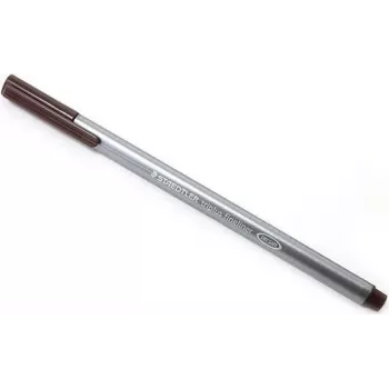 STAEDTLER triplus 334 Fineliner Stift - Van Dyck Brown - 0,3 mm Strichstärke - Ergonomischer Dreikantschaft - Metallgefasste Spitze - DRY SAFE