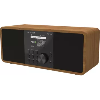 IMPERIAL Telestar TOP 25 Holz-Multifunktionsradiostation mit DAB+, FM, Internetradio, CD-Player, Bluetooth, Wi-Fi, USB, AUX-Eingang, 20 W RMS, 2,8 inch TFT-Display, Nussbaum-Finish