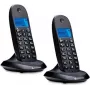 Motorola C1002CB+ DECT Schnurlostelefon mit 2 Mobilteilen, Schwarz, Hintergrundbeleuchtetes Display, Freisprechen, 50 Einträge Telefonbuch
